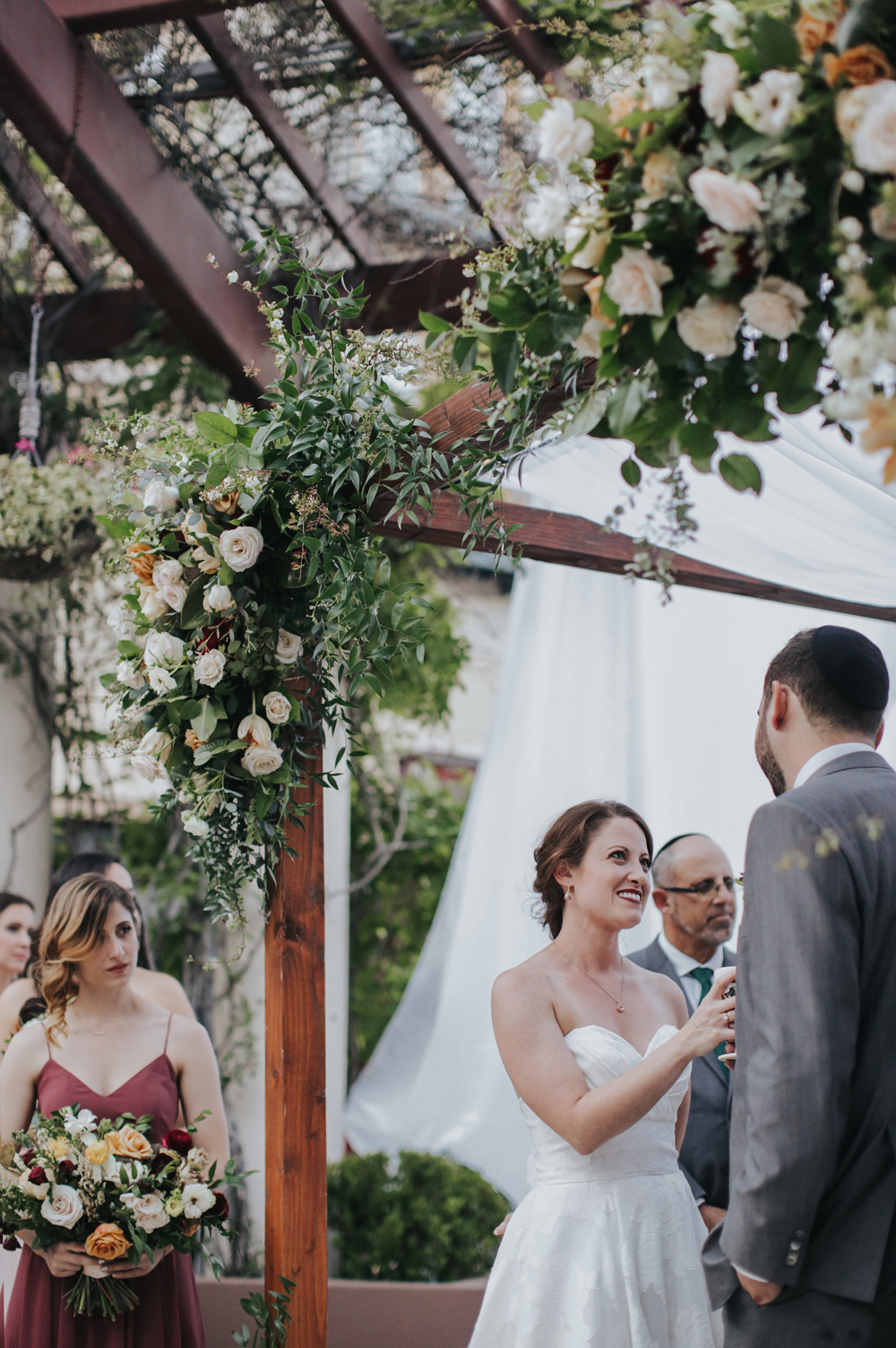 beautiful floral wedding arch for wedding ceremony at noor los angeles