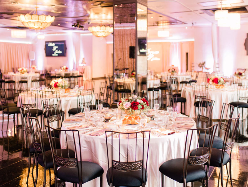 NOOR's sofia ballroom banquet hall setup for los angeles wedding reception