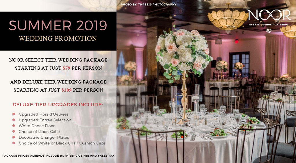 wedding promotion summer 2019 banquet hall wedding reception with floral centerpieces