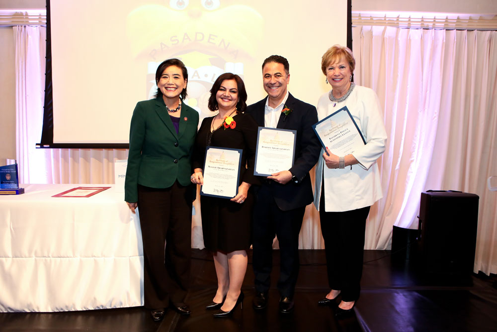 maggie and robert shahnazarian receive PAL award for work with pasadena youth