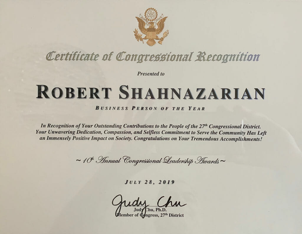 robert shahnazarian business person of the year award