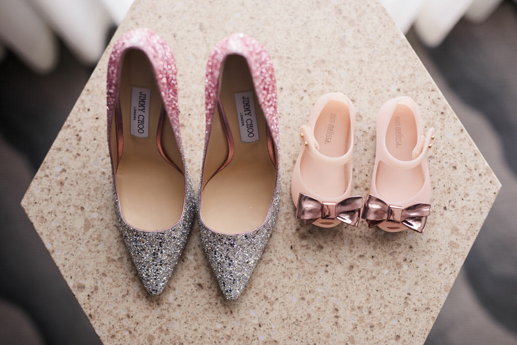 jimmy choo wedding shoes and mini melissa child's wedding shoes