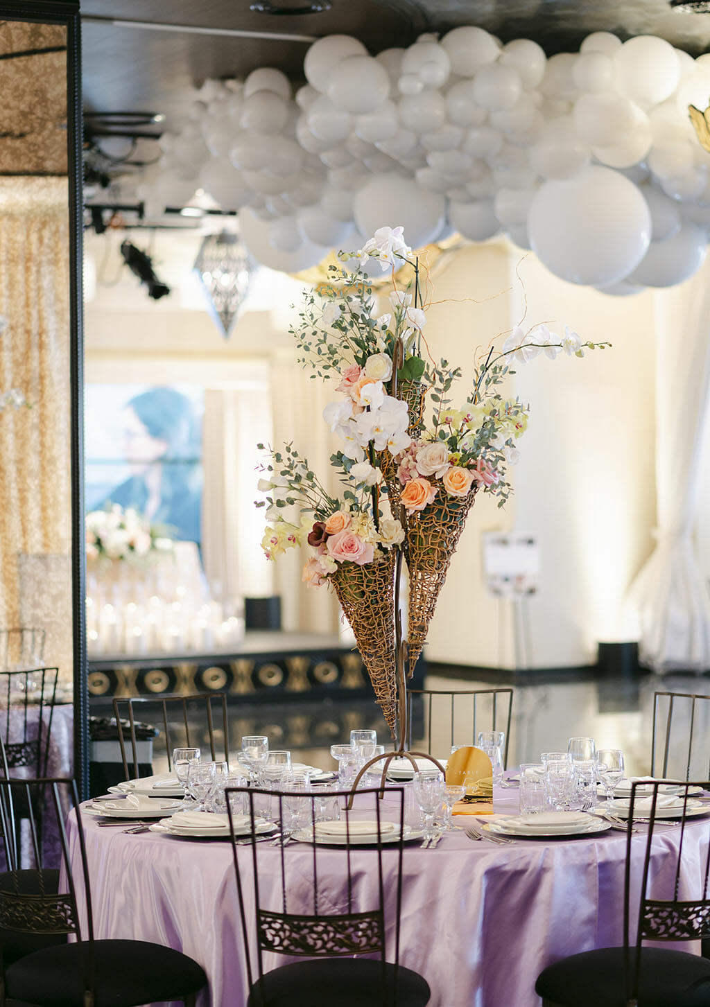 sofia ballroom floral design and wedding reception setup