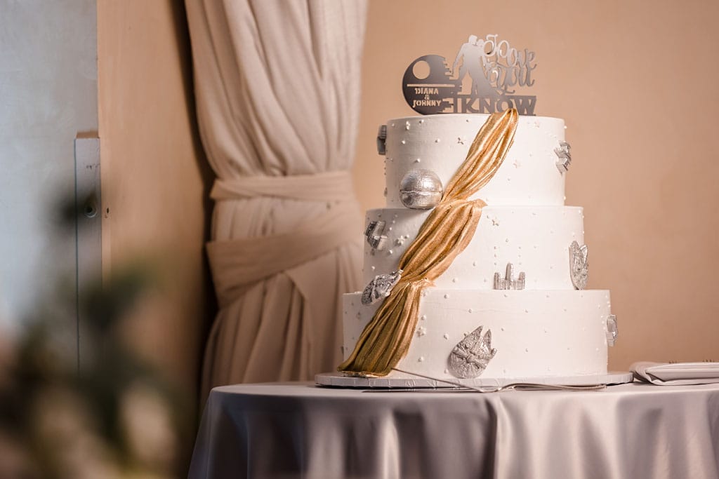 star wars themed wedding cake