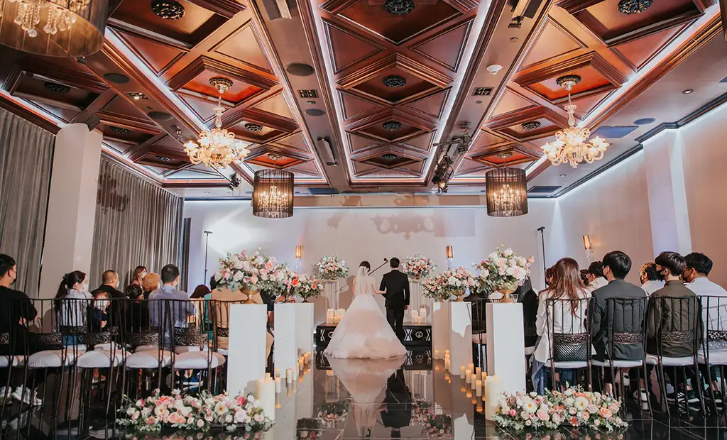 wedding ceremony location the ella ballroom at noor los angeles