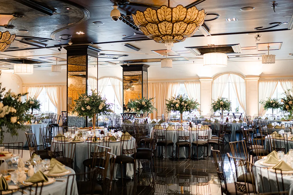 wedding reception setup at the sofia ballroom at noor pasadena